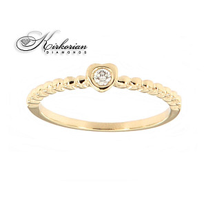 Годежен пръстен бяло или жълто злато 14к. с диамант 0,06 карата код:477
