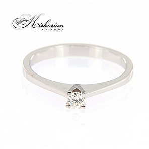 Класически годежен пръстен бяло или жълто злато 14к. с диамант 0.10 карата код:K558