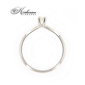 Класически годежен пръстен бяло злато 14к. с диамант 0,13 карата код:561