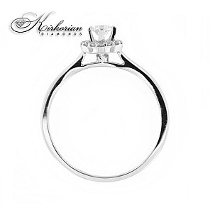 Годежен пръстен бяло злато 14к. с диаманти 0.20 карата код:RN13