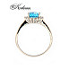 Годежен пръстен бяло злато 14к. с топаз и диаманти 0.20 карата код:RN81