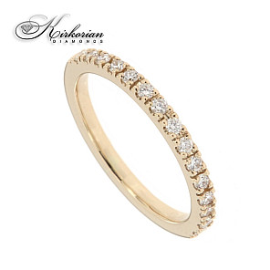 венчална халка бяло или жълто злато с диаманти 0.225 карата код:WRD135