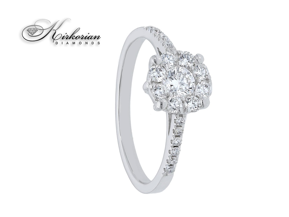 годежен пръстен  бяло злато  18к с диаманти 0.53 карата код:S185151     