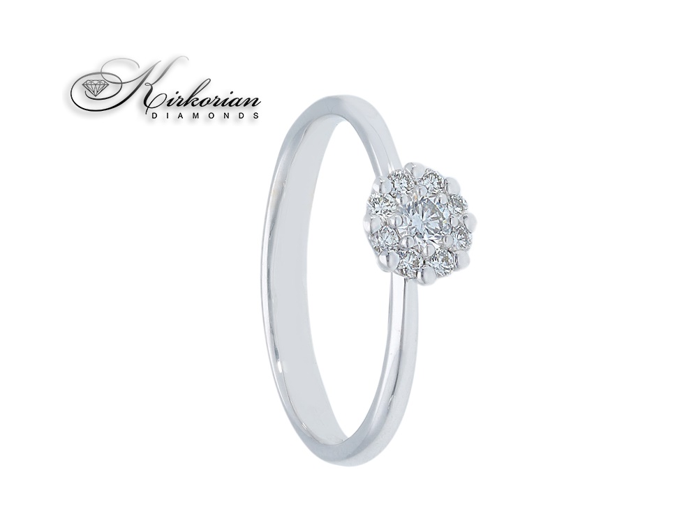  годежен пръстен  бяло злато  18к с диаманти 0.23 карата код:S262542BB 