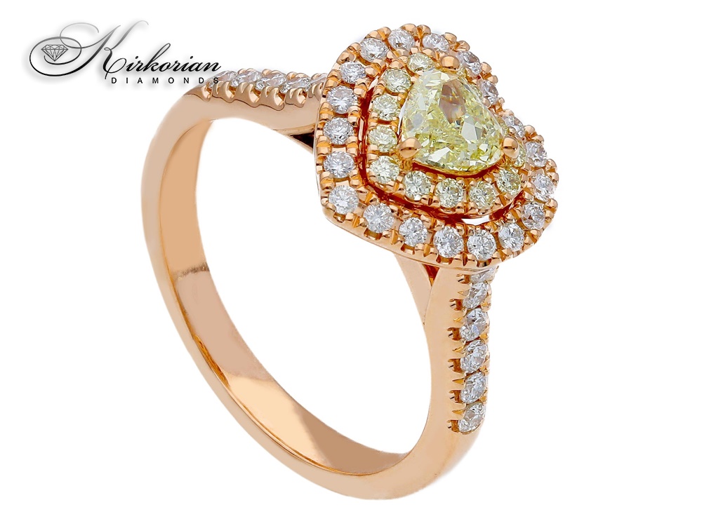 Пръстен сърце розово злато 18к  диаманти 1.03 ct код:S262715  