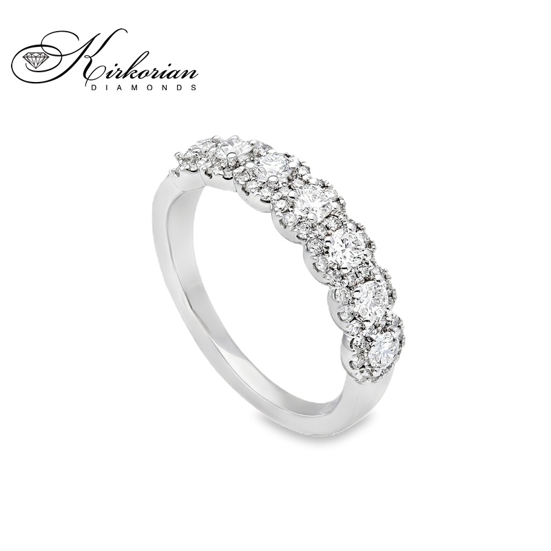 Пръстен халка бяло злато 18k диаманти 0.75ct код:S267417 Пръстен халка бяло злато 18k диаманти 0.75ct код:S267417