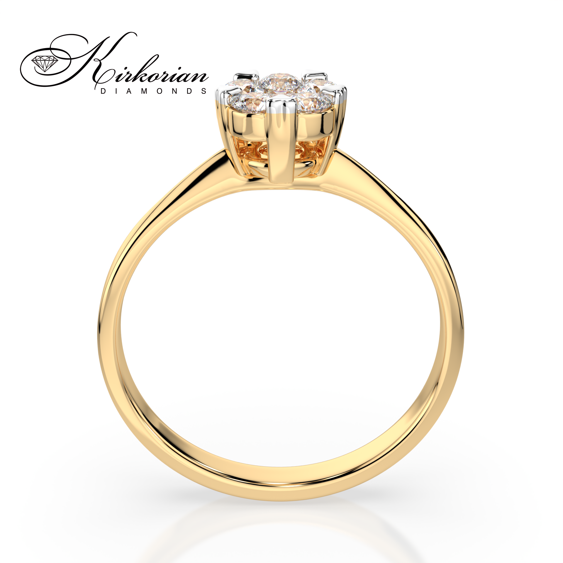 Годежен пръстен от жълто злато 18К с диаманти 0.37 ct KD – елегантен модел, размер 53, код 10110015G2