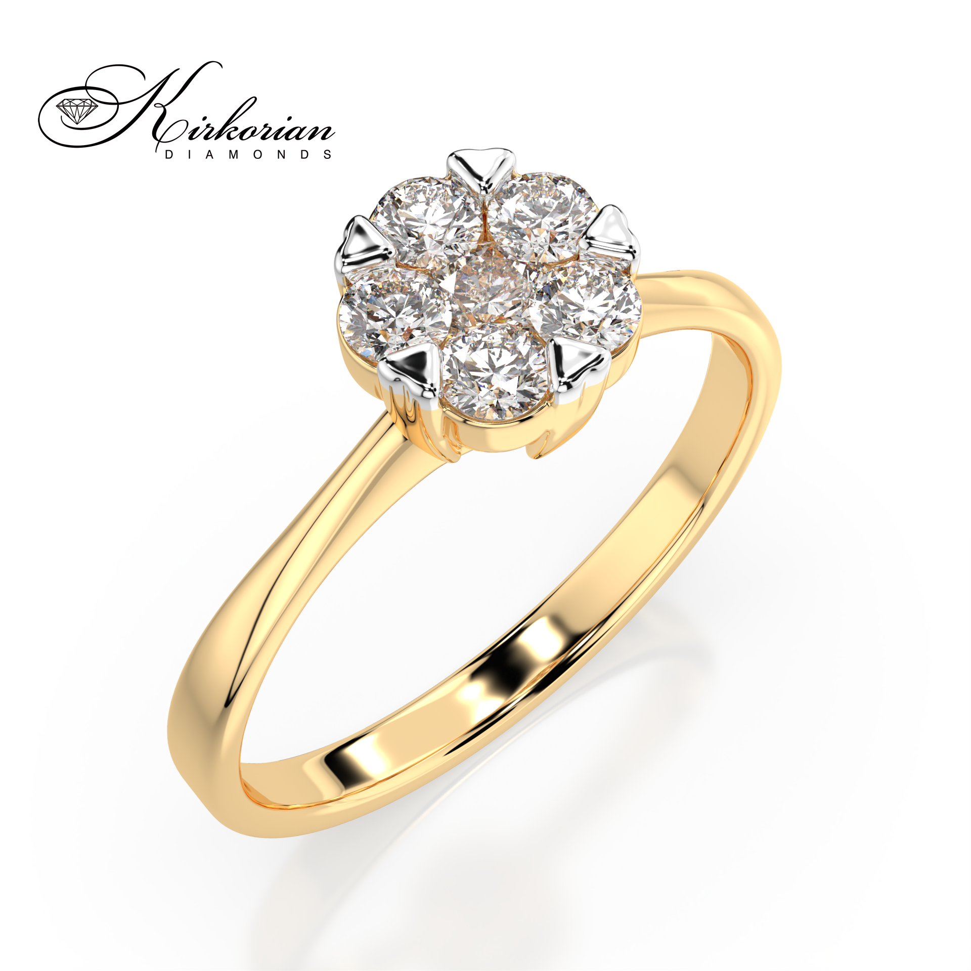 Годежен пръстен от жълто злато 18К с диаманти 0.37 ct KD – елегантен модел, размер 53, код 10110015G2