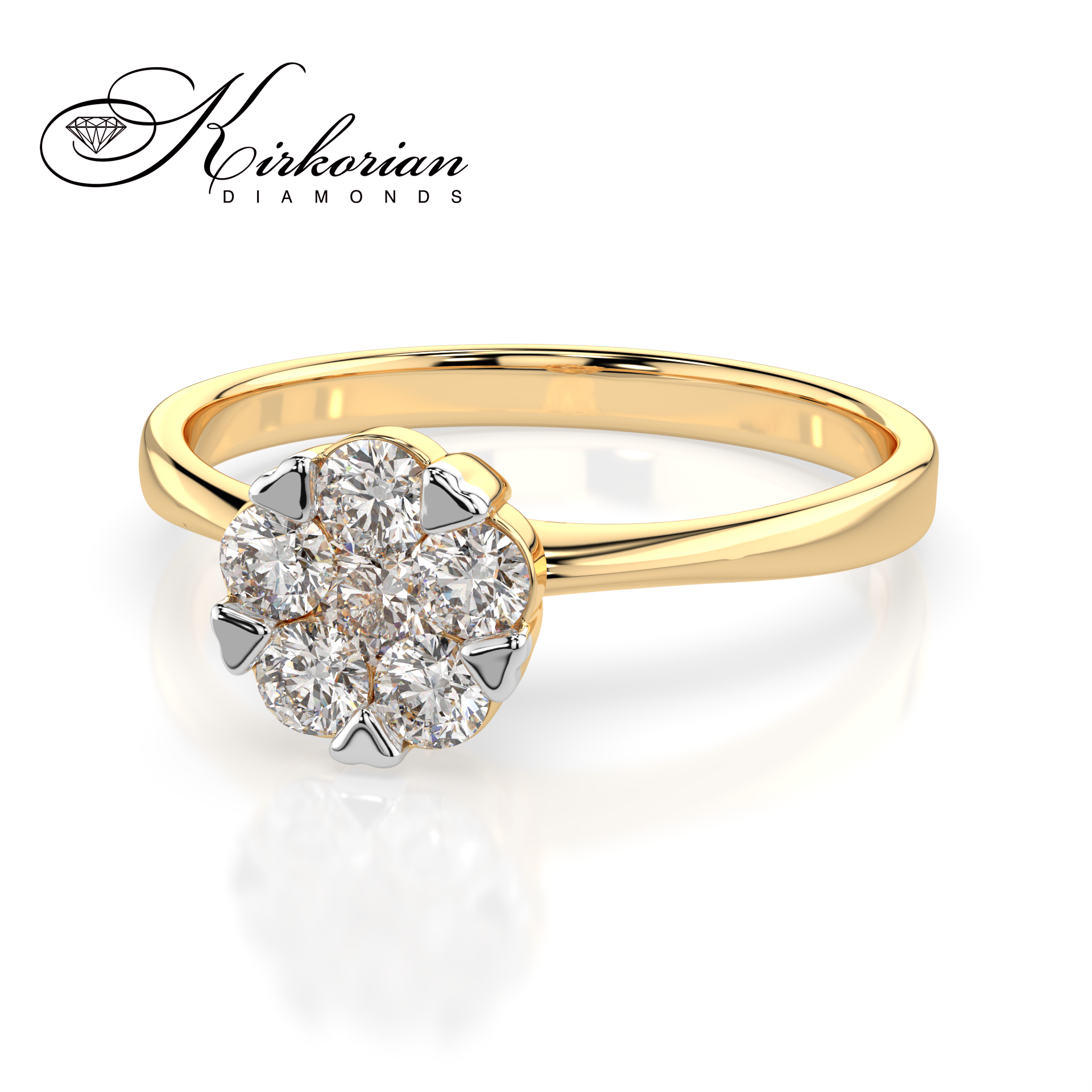 Годежен пръстен от жълто злато 18К с диаманти 0.37 ct KD – елегантен модел, размер 53, код 10110015G2