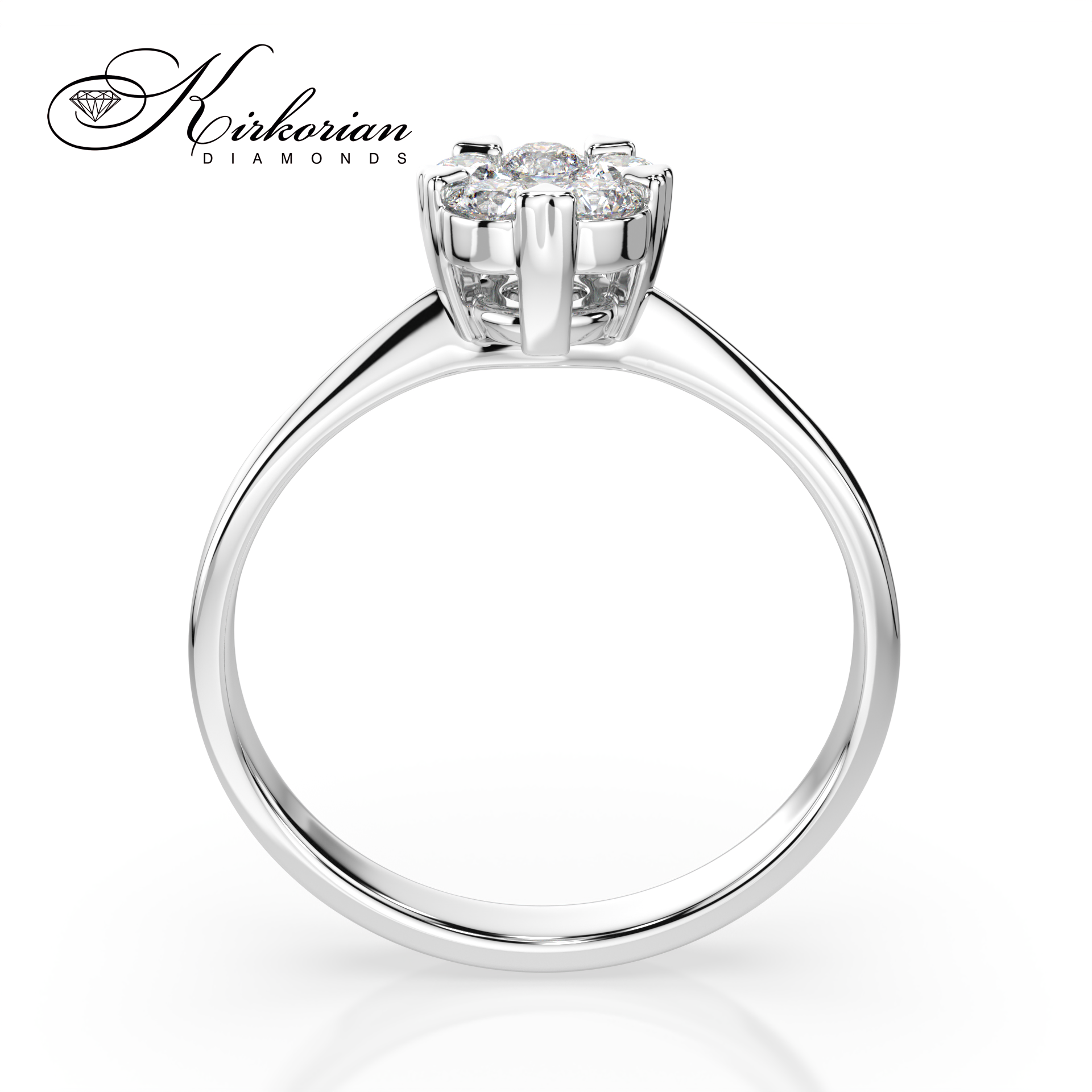 Годежен пръстен от бяло злато 18К с диаманти 0.37 ct – Код 10110015B2