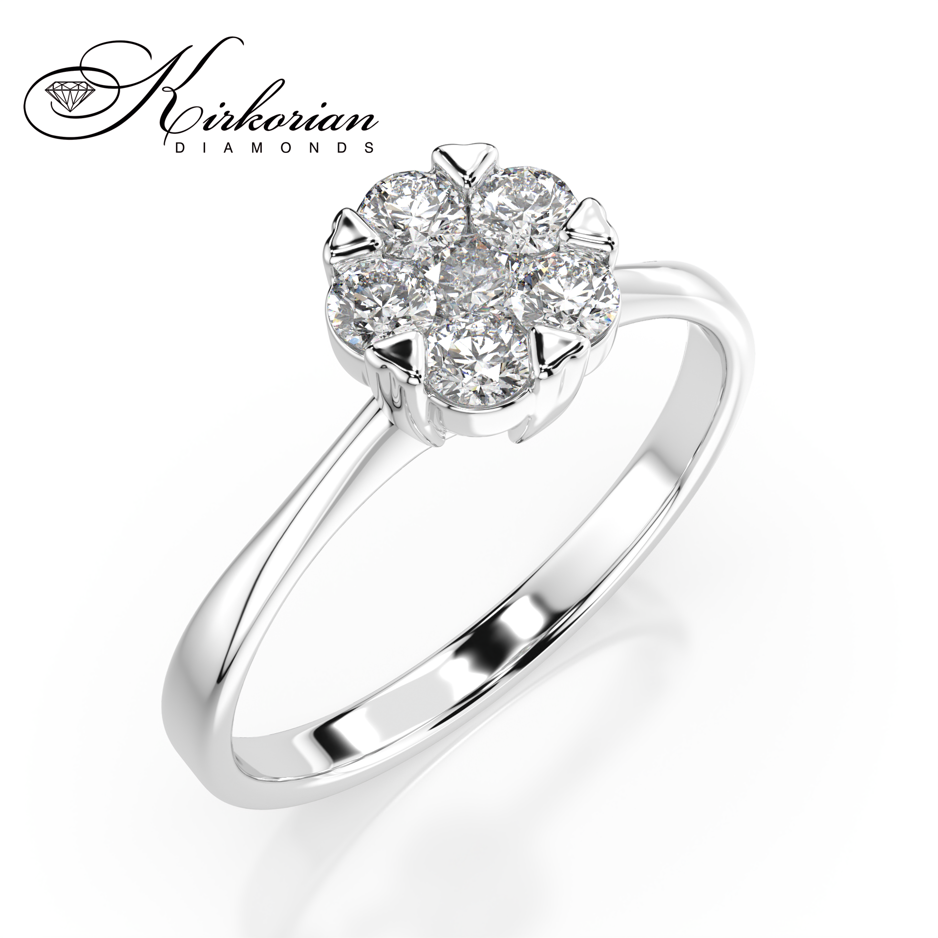 Годежен пръстен от бяло злато 18К с диаманти 0.37 ct – Код 10110015B2