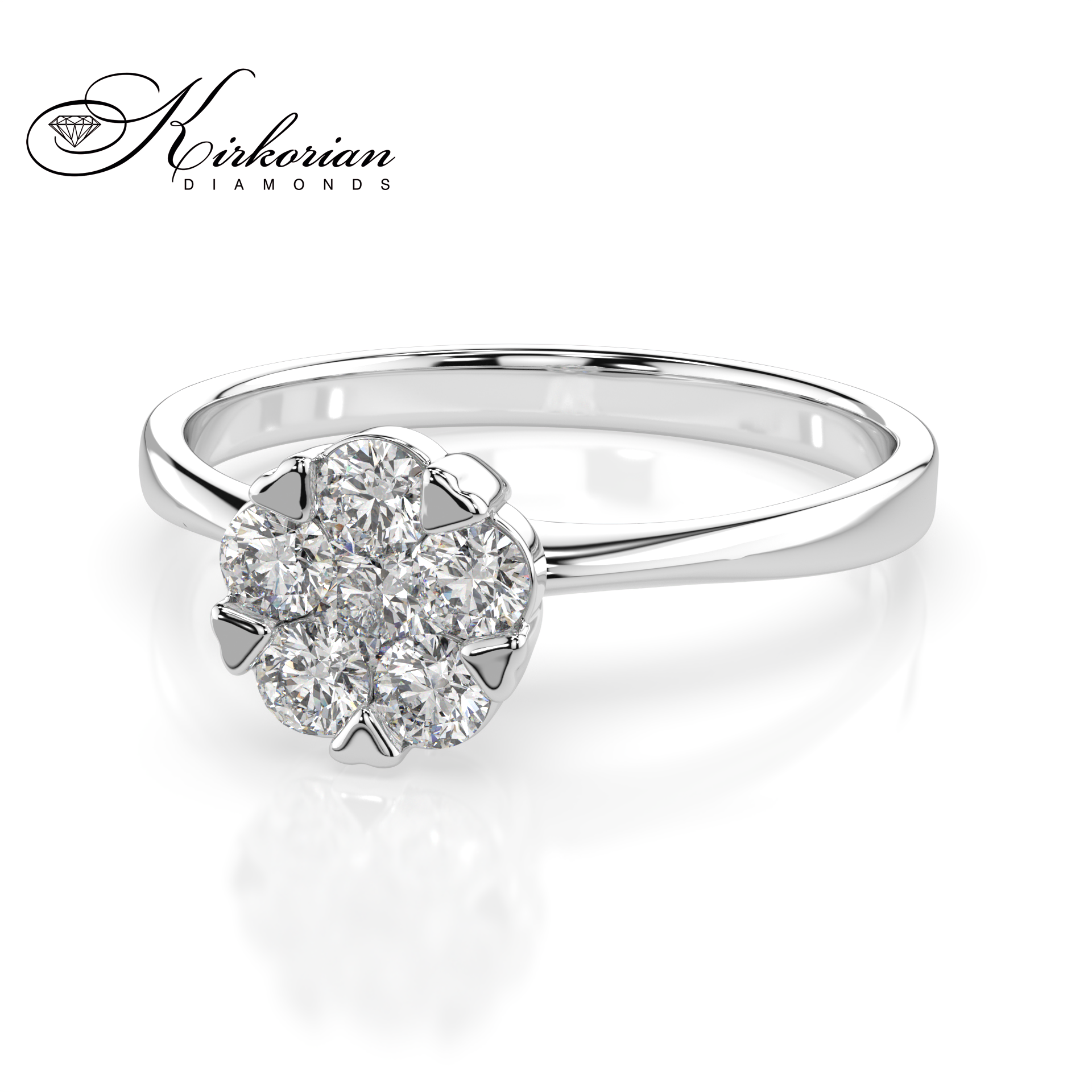 Годежен пръстен от бяло злато 18К с диаманти 0.37 ct – Код 10110015B2