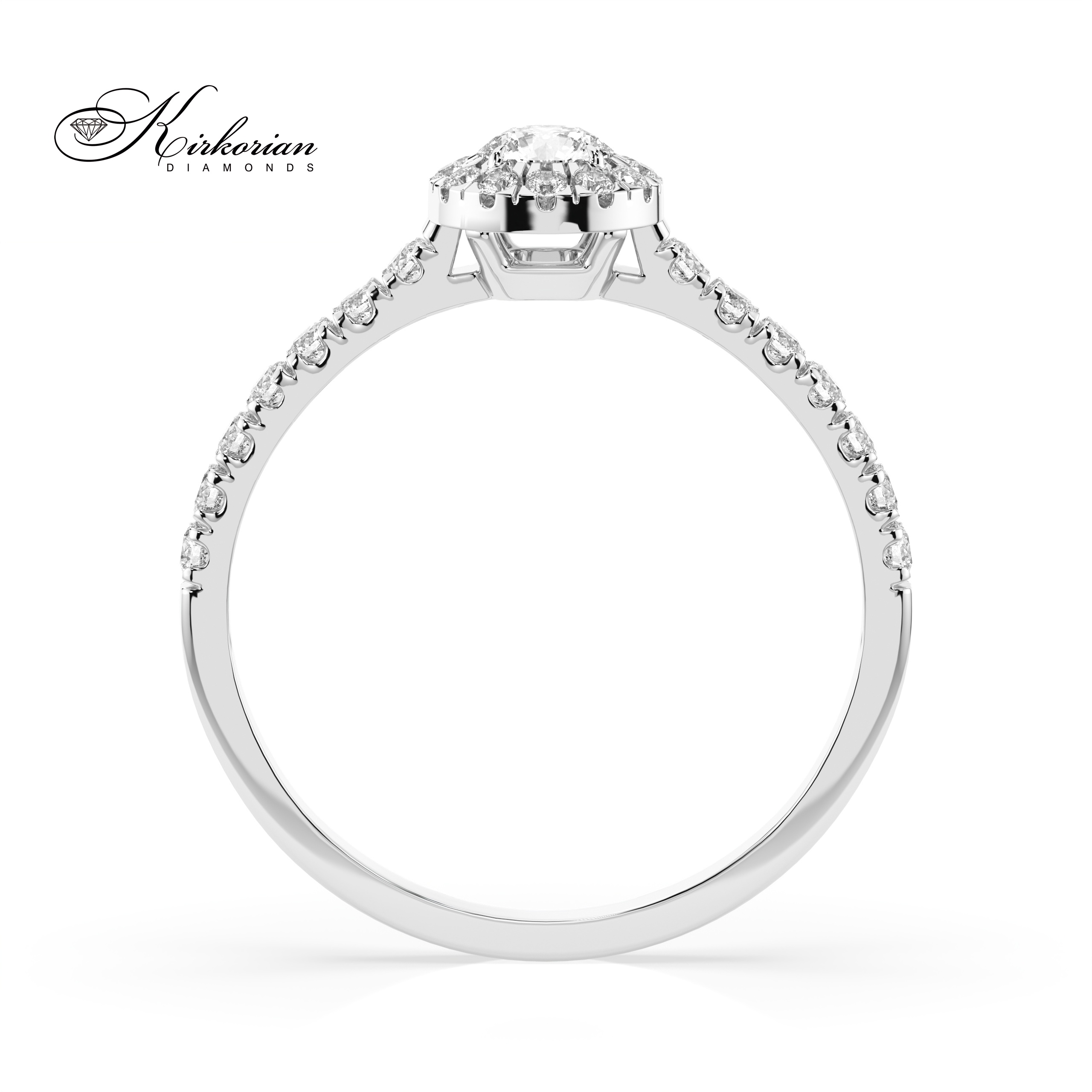 Годежен пръстен от бяло злато 18К с диамант 0.48 ct KD, код 101-1009537