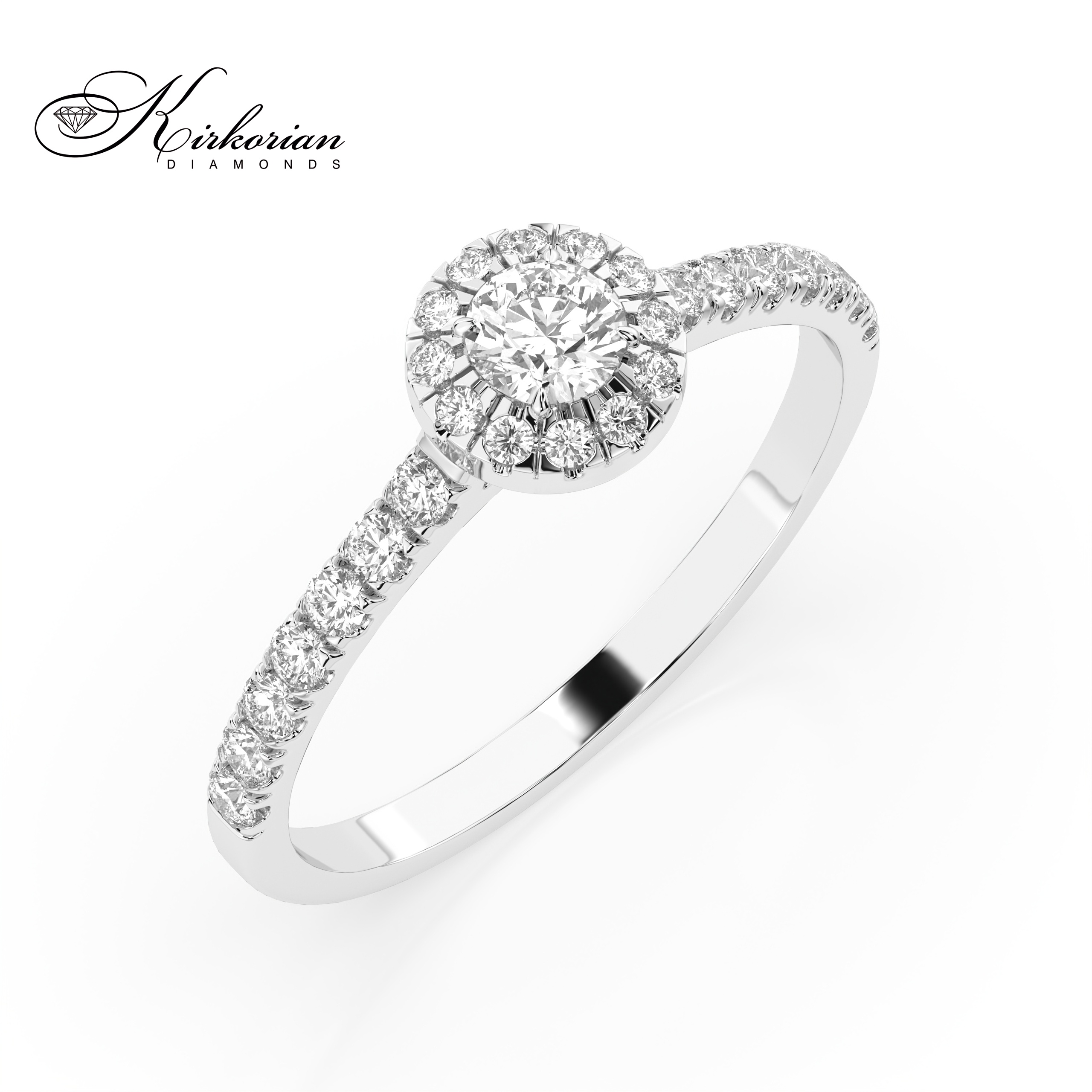 Годежен пръстен от бяло злато 18К с диамант 0.48 ct KD, код 101-1009537