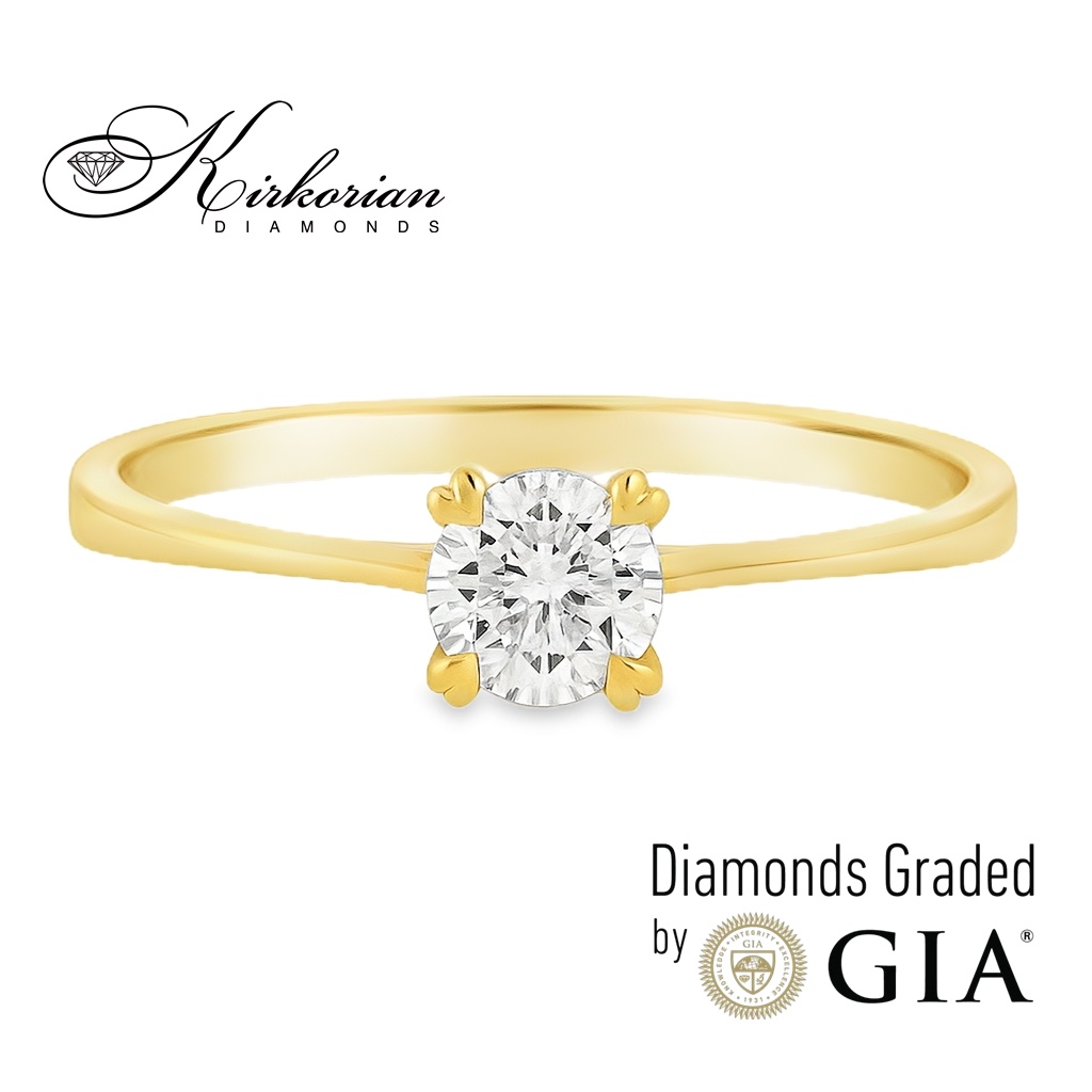 Годежен пръстен от жълто злато 14k с диамант 0.40ct GIA F/VS2 K334B Годежен пръстен от жълто злато 14k с диамант 0.40ct GIA F/VS2 K334B