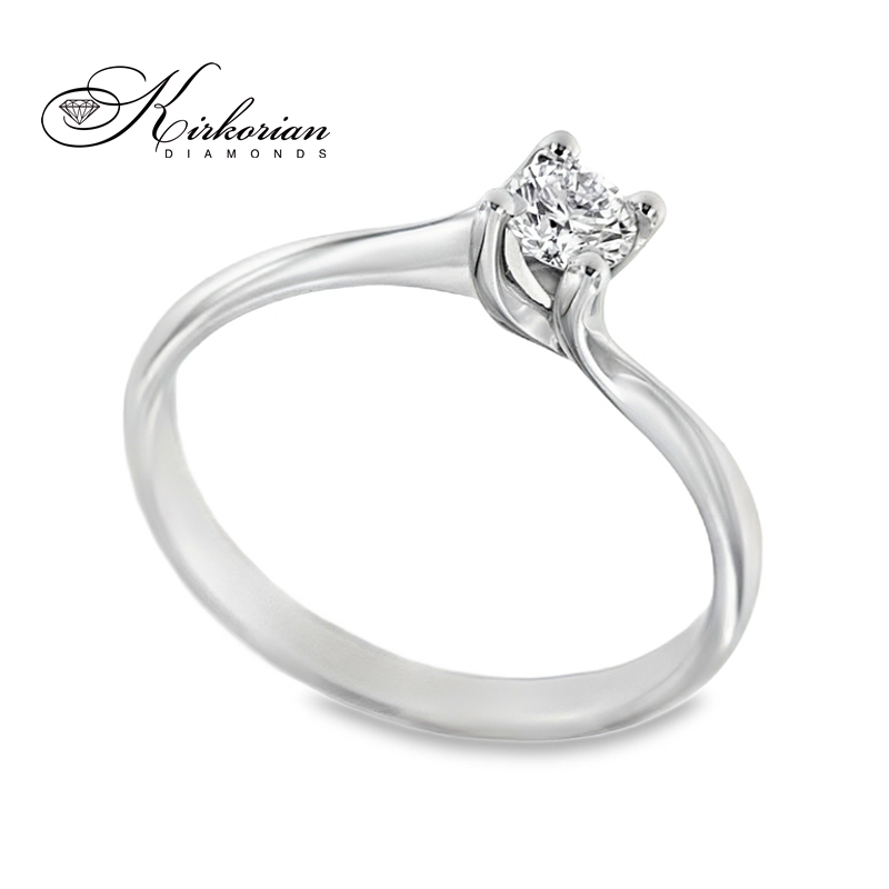 Годежен пръстен с диамант 0.23 ct от бяло или жълто злато 14К – класически модел K294 с VS2 чистота