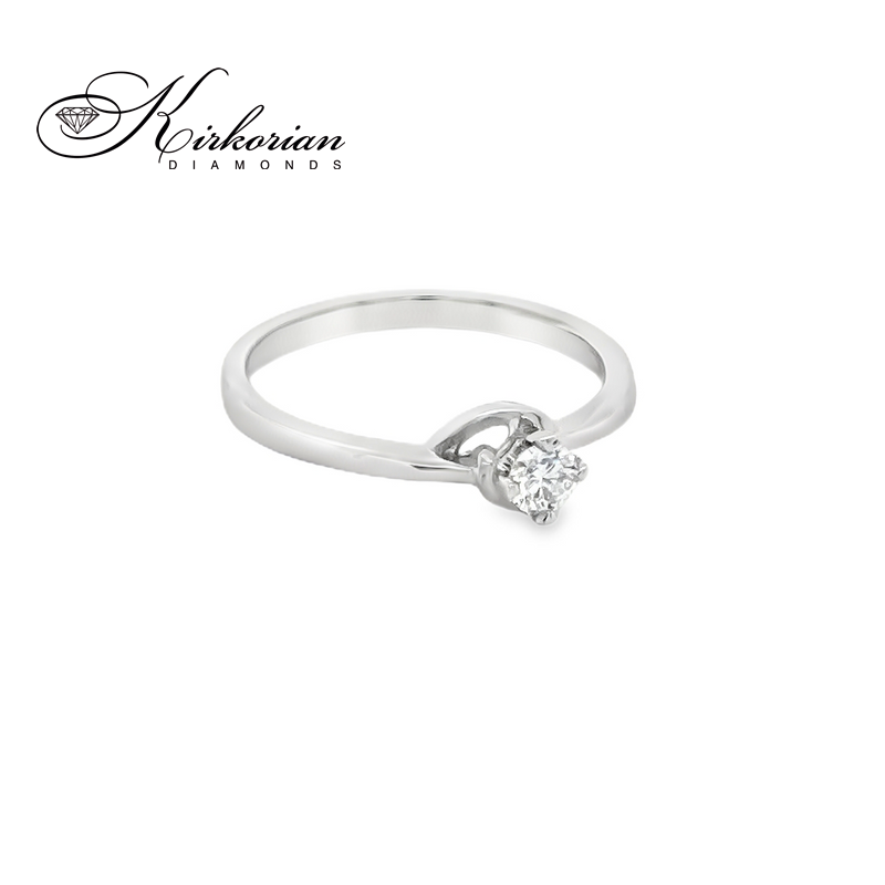Годежен пръстен от бяло злато 14К с диамант 0.12 ct – код K361 Годежен пръстен от бяло злато 14К с диамант 0.12 ct – код K361
