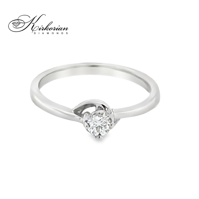 Годежен пръстен от бяло злато 14К с диамант 0.12 ct – код K361 Годежен пръстен от бяло злато 14К с диамант 0.12 ct – код K361
