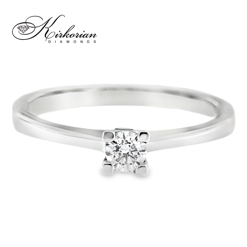 Годежен пръстен с диамант 0.16 ct от злато 14К – класически модел със стилно излъчване