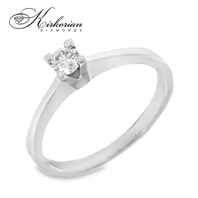 Годежен пръстен с диамант 0.16 ct от злато 14К – класически модел със стилно излъчване