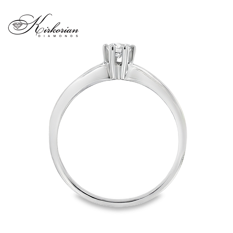 Годежен пръстен от бяло злато 14К с диамант 0.18 ct VS2 F – K475