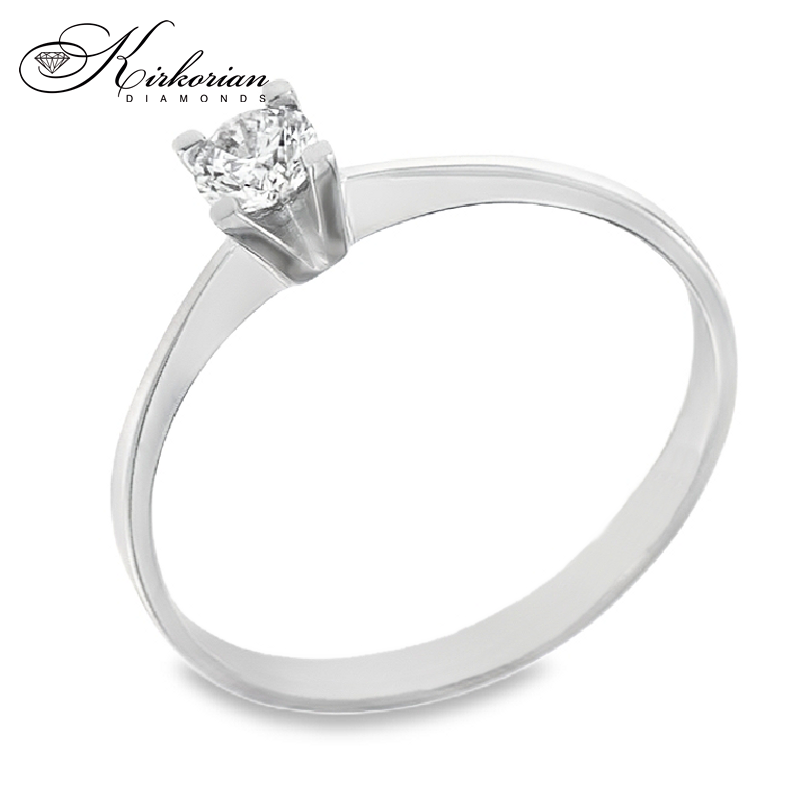 Класически годежен пръстен от бяло или жълто злато 14К с диамант 0.20 ct – код K485