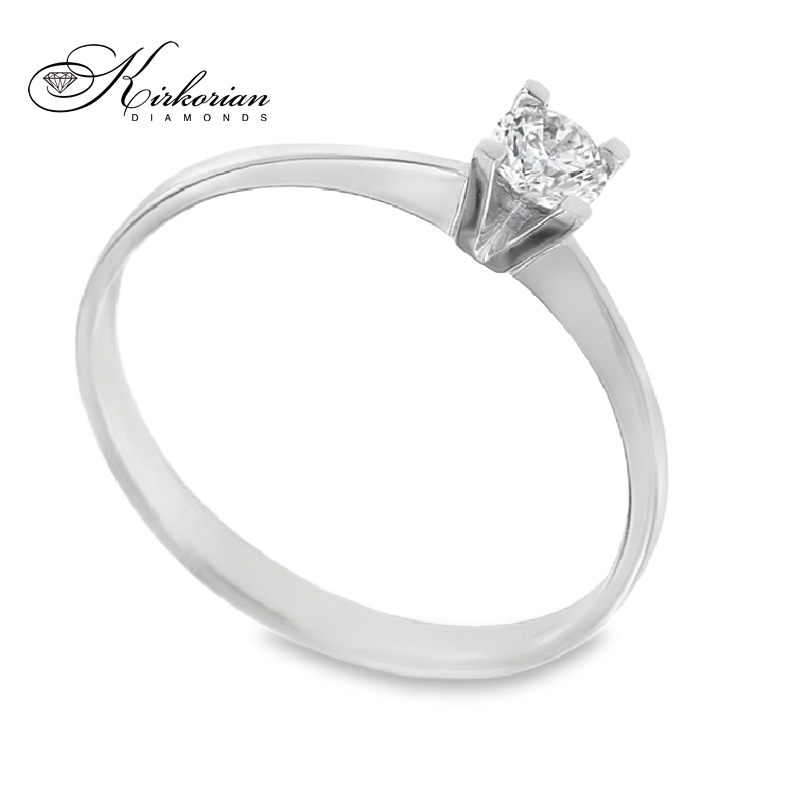 Класически годежен пръстен от бяло или жълто злато 14К с диамант 0.20 ct – код K485