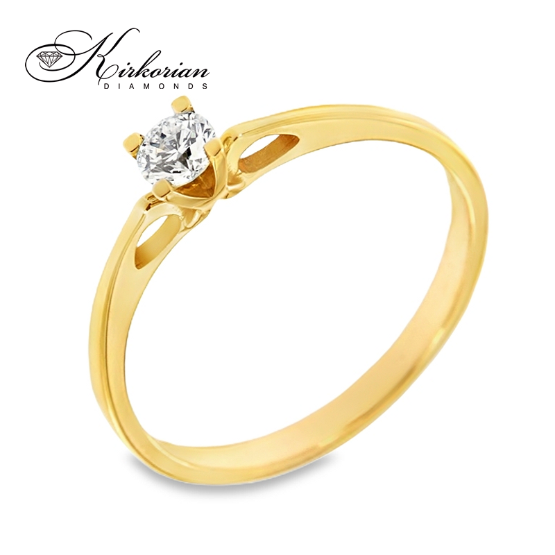 Годежен пръстен от бяло или жълто злато 14К с диамант 0.22 ct – изгодна цена от производител