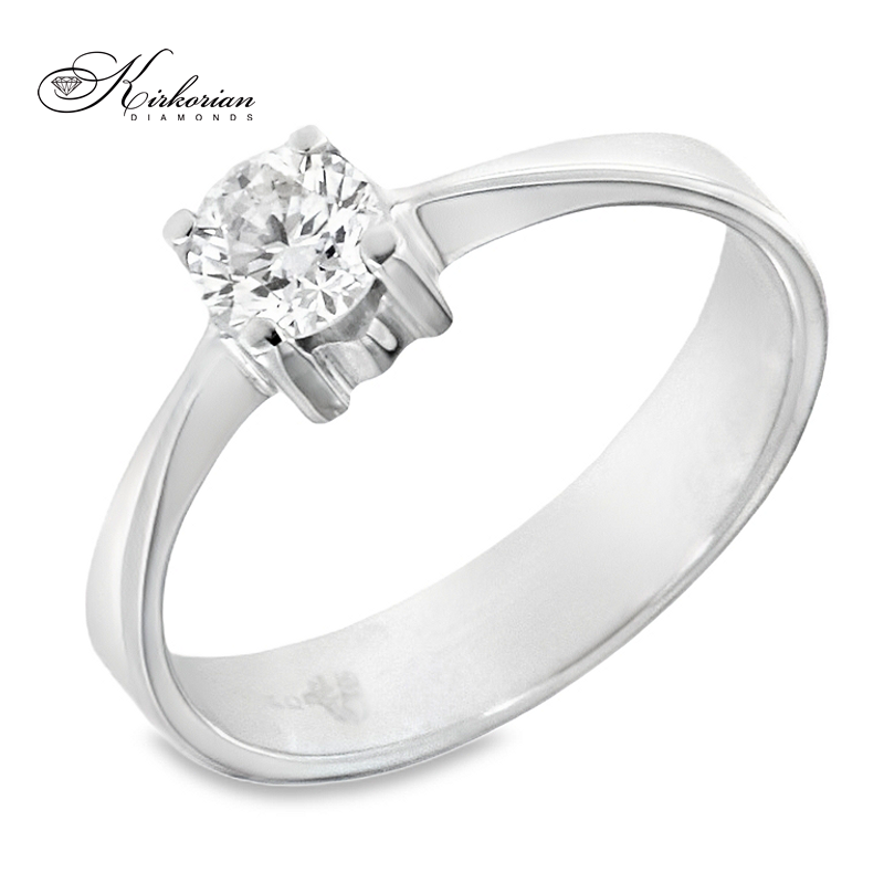 Годежен пръстен от бяло злато 14к с диамант 0.40ct – код K495