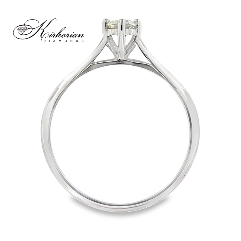 Класически годежен пръстен от бяло злато 14К с диамант 0.20 ct – код K556