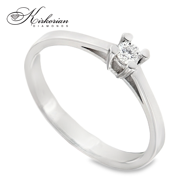 Годежен пръстен от бяло или жълто злато 14К с диамант 0.10 ct – класически модел с ТОП ЦЕНА | K559