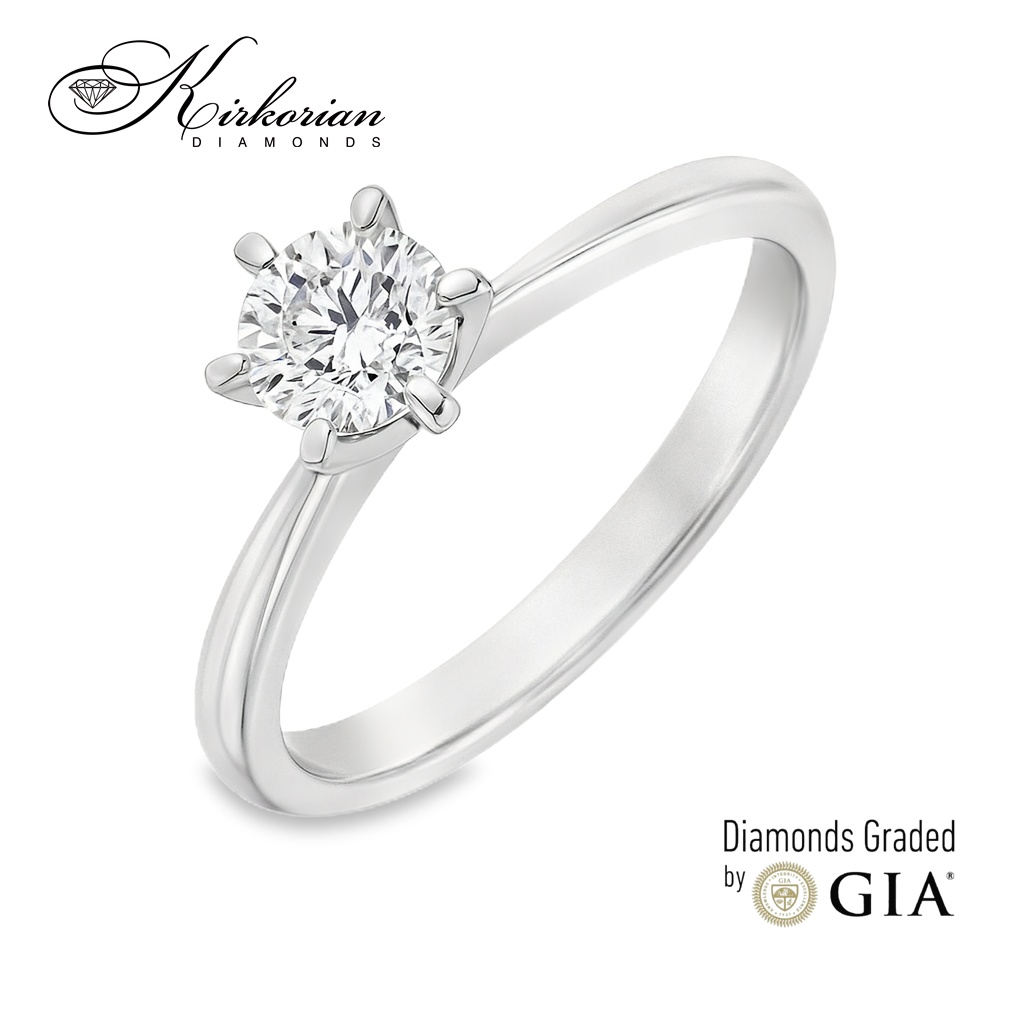 Годежен пръстен с диамант 0.70ct D/VS2 GIA – класика в бяло злато 14k Годежен пръстен с диамант 0.70ct D/VS2 GIA – класика в бяло злато 14k