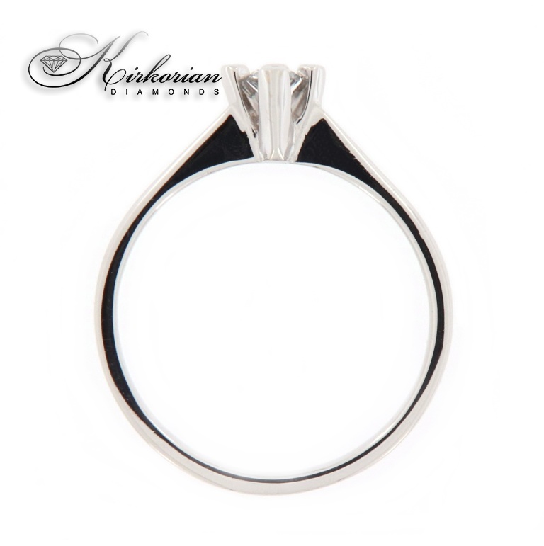 Класически годежен пръстен бяло злато 14к. с диамант 0.11 карата код:585