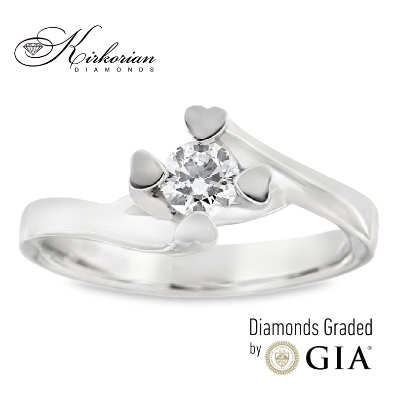 Годежен пръстен от бяло злато 14к с диамант 0.30ct – GIA сертификат – код K590