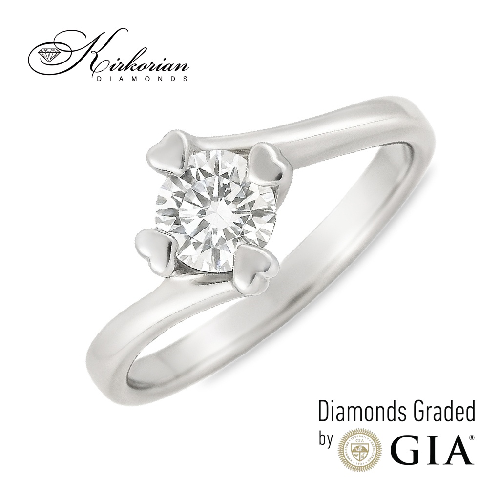 Годежен пръстен от бяло злато 14k с диамант 0.50ct GIA – модел K593 Годежен пръстен от бяло злато 14k с диамант 0.50ct GIA – модел K593