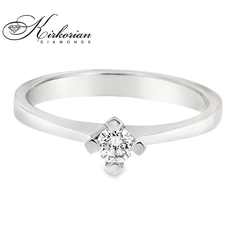 Годежен пръстен от бяло или жълто злато 14К с диамант 0.18 ct | Код K598