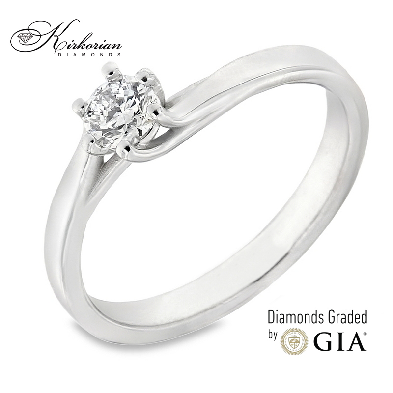 Годежен пръстен от бяло злато 14к с диамант 0.30ct – GIA сертификат – код K615
