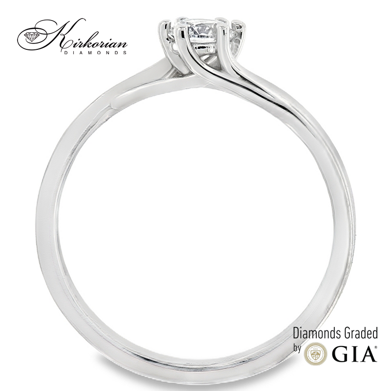 Годежен пръстен от бяло злато 14к с диамант 0.30ct – GIA сертификат – код K615