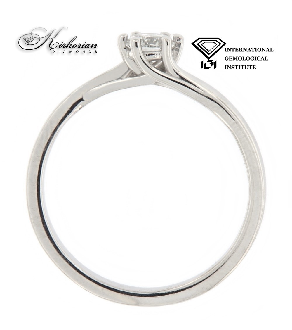 Годежен пръстен бяло злато 14к. диамант 0.30 карата IGI сертификат код:615