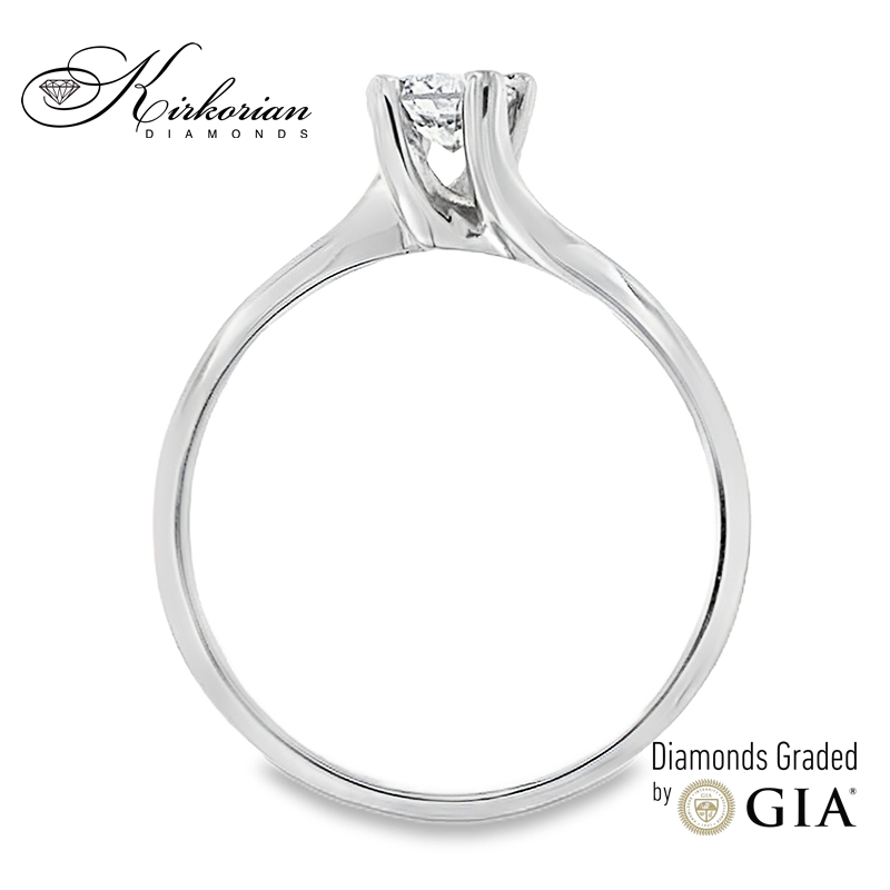 Класически годежен пръстен от бяло злато 14k с диамант 0.40ct GIA E/VS1 G294A