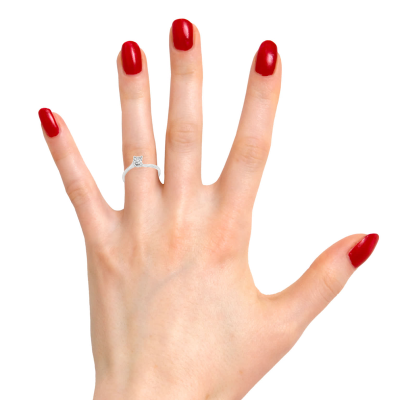 Класически годежен пръстен от бяло злато 14k с диамант 0.40ct GIA E/VS1 G294A Класически годежен пръстен от бяло злато 14k с диамант 0.40ct GIA E/VS1 G294A