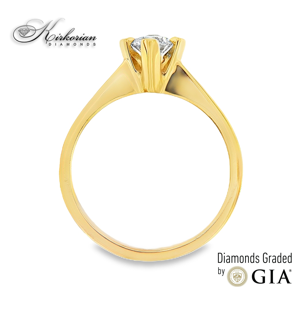 Годежен пръстен от жълто злато 14к с диамант 0.30ct – GIA сертификат – код K586G Годежен пръстен от жълто злато 14к с диамант 0.30ct – GIA сертификат – код K586G