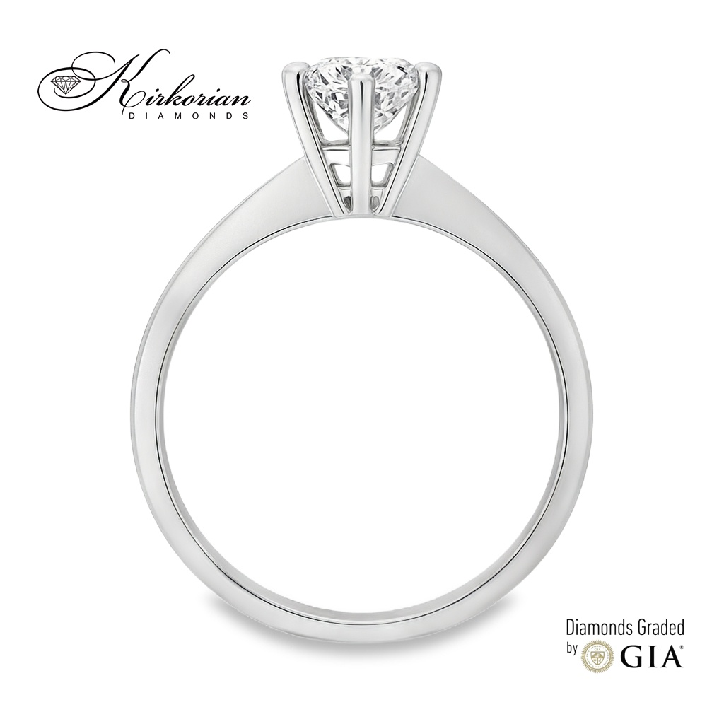 Класически годежен пръстен от бяло злато 14k с диамант 0.50ct GIA E/VS2 – модел K625