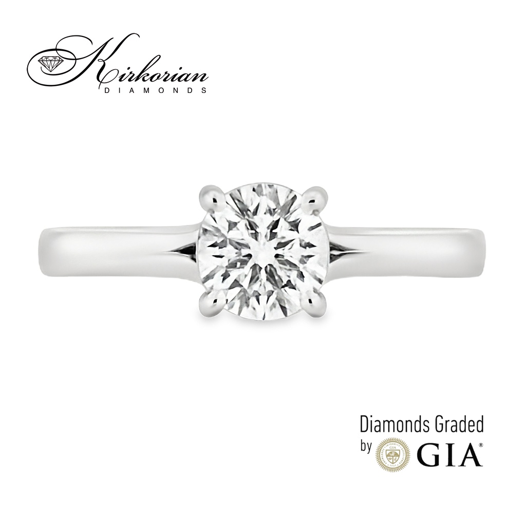 Класически годежен пръстен от бяло злато 18k с диамант 0.50ct E/VVS2 GIA – код K630