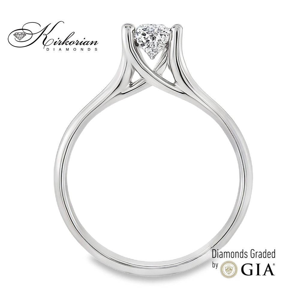 Класически годежен пръстен от бяло злато 18k с диамант 0.50ct E/VVS2 GIA – код K630