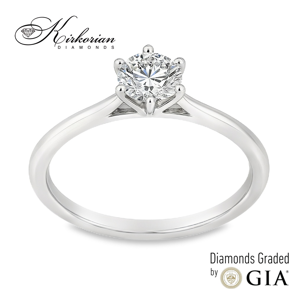 Класически годежен пръстен от бяло злато с диамант 0.50ct GIA – модел K631 Класически годежен пръстен от бяло злато с диамант 0.50ct GIA – модел K631