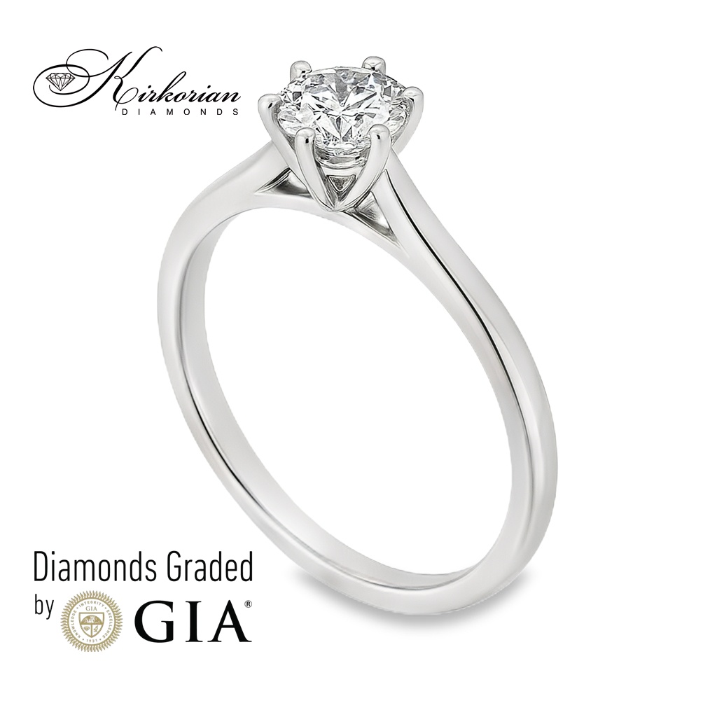 Класически годежен пръстен от бяло злато с диамант 0.50ct GIA – модел K631 Класически годежен пръстен от бяло злато с диамант 0.50ct GIA – модел K631