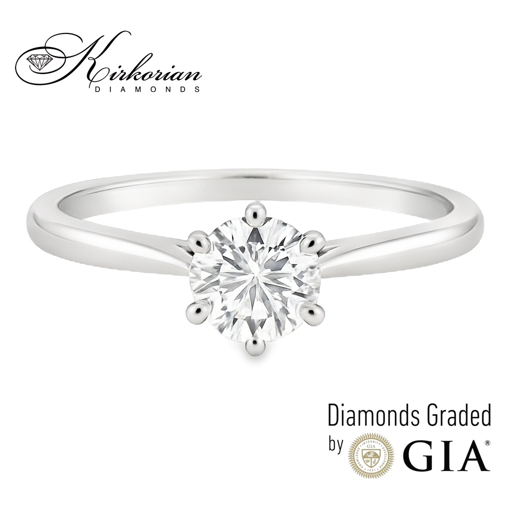 Класически годежен пръстен от бяло злато с диамант 0.50ct GIA – модел K631 Класически годежен пръстен от бяло злато с диамант 0.50ct GIA – модел K631