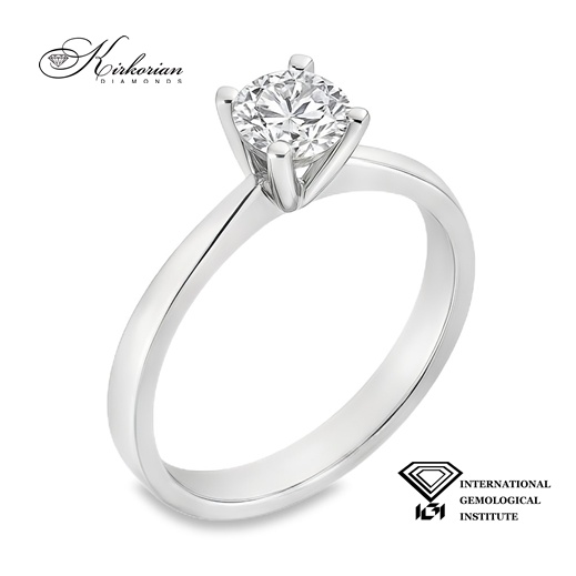 Класически годежен пръстен от бяло злато 14k с диамант 0.50ct IGI сертификат K635