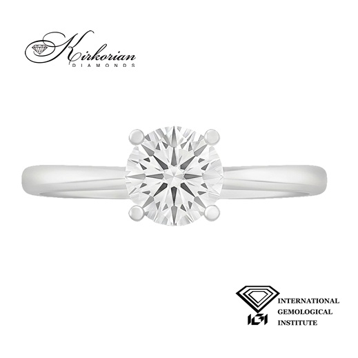 Класически годежен пръстен от бяло злато 14k с диамант 0.50ct IGI сертификат K635